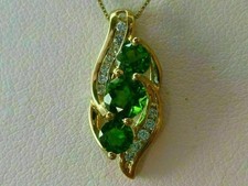 Natural Green Emerald 3.00Ct Round Cut Women's Pendant 14k Yellow Gold Plated