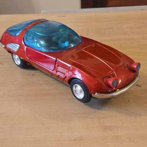 1960s Bandai Chevrolet Corvair Bertone  car toy tin Battery bump-and-go" action