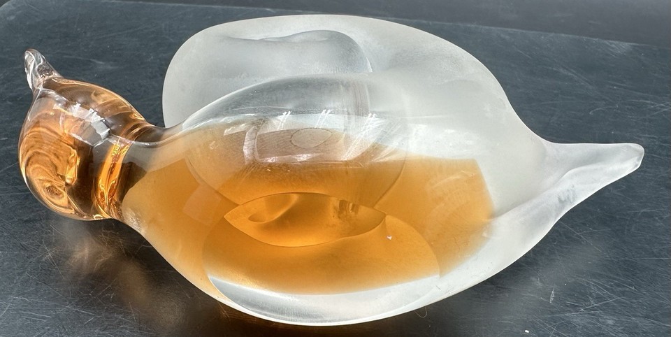 Murano Italy Glass Snail Sculpture Frosted Shell Amber Handcrafted ...