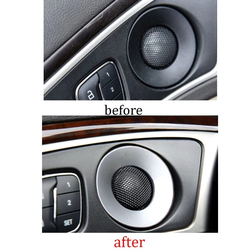 Ajuste para Lincoln MKZ 2017-2020 cubierta de tweeter de puerta interior plateada mate 4 piezas Foto 3 de 4