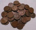 1942 P Lincoln Wheat Cent Penny Roll of 50 Circulated Coins
