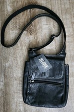 Jack Georges Black Leather NWT Voyager Crossbody Organizer Bag