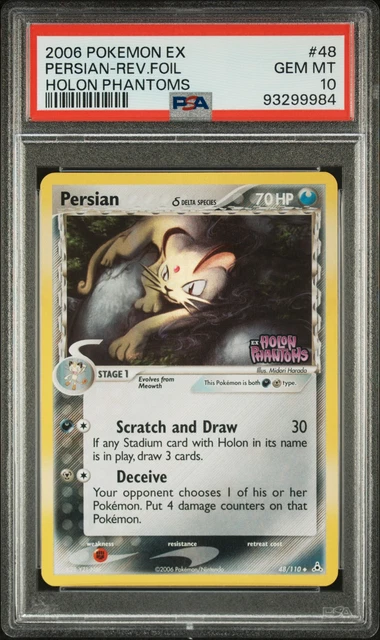 Pokemon Persian Reverse Holo Holon Phantoms 48/110 PSA 10 Gem Mint
