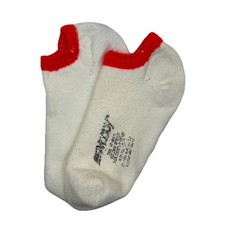 Women's VTG Socks Moody Acrylic Blend White Red Ankle Low Cut Size 7-9 USA 80s
