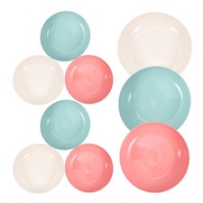 9Pcs Plastic Cat Bowls with Fatigue Reduction Stable Non Slip Design