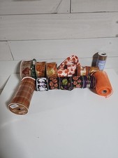 Fall Autumn Halloween Ribbon Lot Of 15 Rolls