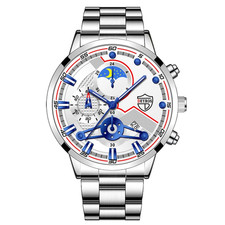 Men's Luxury Stainless Steel Quartz Watch - 3-Piece Business Sports Set