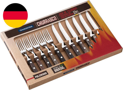 Tramontina Steakbesteck Pizzabesteck, 12-Teiliges Set, Für 6 Personen, Steakbest