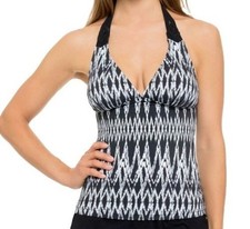 NWT Profile Gottex 12 Shibori Macrame Halter Tankini Swimsuit Top 130690