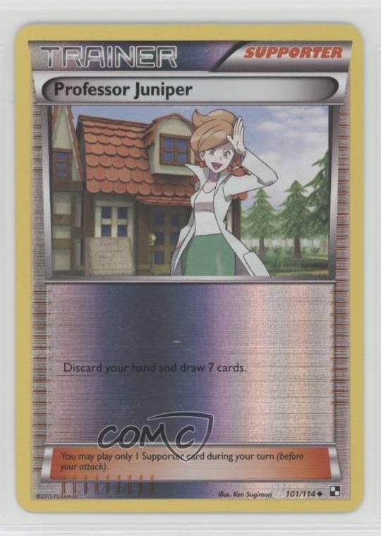 Professor Juniper Reverse Foil Pokemon Black & White Base Set #101