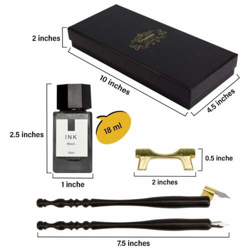Kalligraphie-Set enthält Tauchstift-Set, Schrägstifthalter, Feder & Holzstifte - Bild 7 von 7