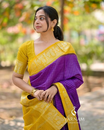 South Indian Saree Blouse Bridal Banarasi Silk Sari Bollywood Party Wedding New - Picture 3 of 5