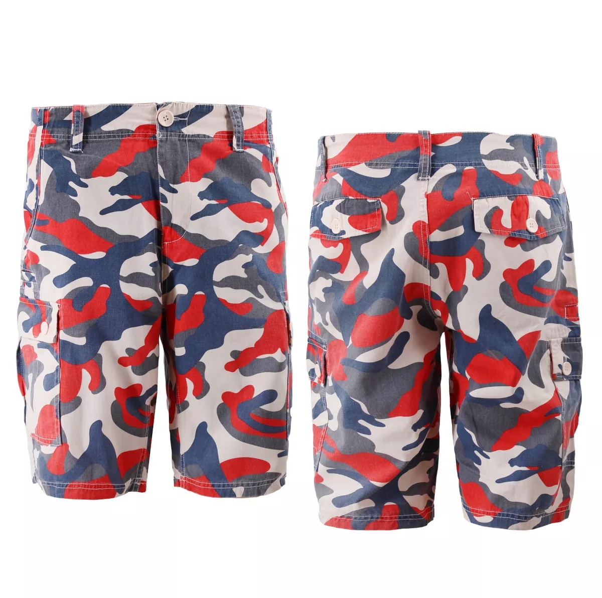 Red white and blue camo shorts sale