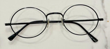 Vintage Oval Metal Black Extra Thin lightweight Eyeglass Frame France