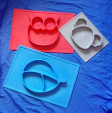 NUBY Sure Grip Miricle Mat x3 w/ Owl Whale Koala Silicone Dishwasher Safe