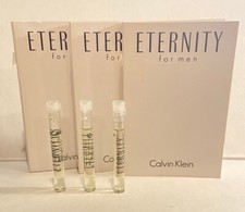 3x Eternity Calvin Klein Men Sample 0.05 oz 1.6 ml Eau De Toilette Dab-On Splash