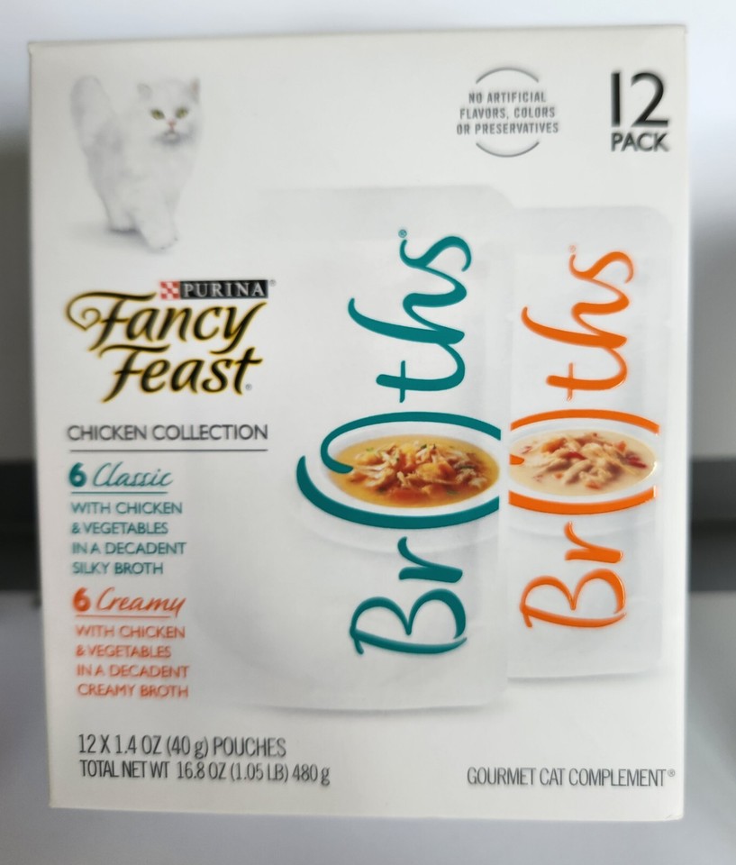 Purina Fancy Feast Broths Chicken Collection 36 Pouches Cat Food eBay