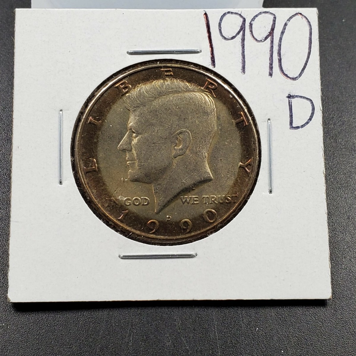 Speared Eagle Giant Die Crack Error Variety 1990 D Kennedy Half