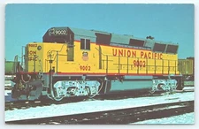 Postcard Union Pacific 9002 EMD model GP40X Chicago Illinois posted 1982