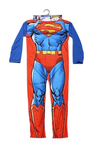 CHILDRENS SUPERMAN DRESS UP COSTUME PYJAMAS SLEEP SUIT ONESEY SIZES 3-6 YEAR OLD - Picture 1 of 1