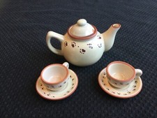 VTG Boyds Bearware Pottery Mini Tea set Bear foot Decor Collectible