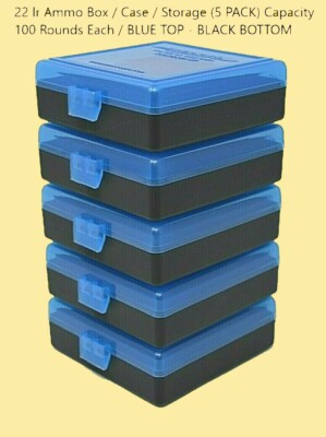 22 lr Ammo Case / Box / (5 PACK) Capacity storage of 100 Rounds per box NO AMMO