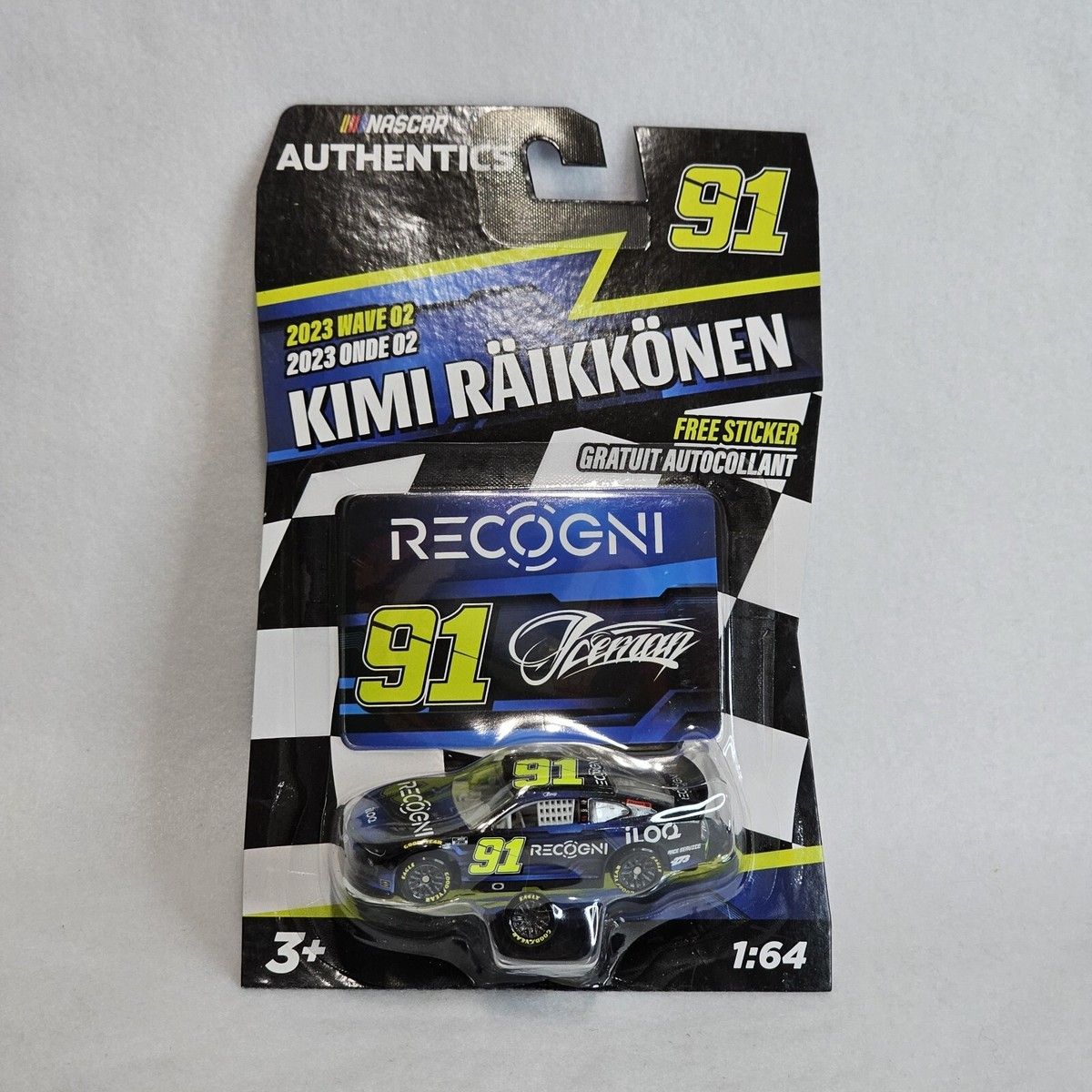 ERROR 2023 NASCAR Authentics Kimi Raikkonen #91 Recogni 1/64