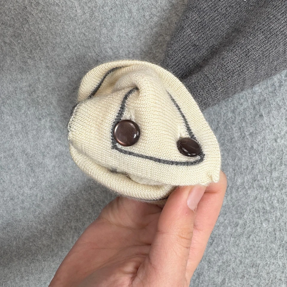 Suéter HWR Anthro Mujer Pequeño Gris Mezcla Merino Academia Heritage Clásico Y2K Foto 4 de 4