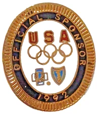 Olympics USA 1992 Blue Cross Blue Shield Official Sponsor Lapel Pin