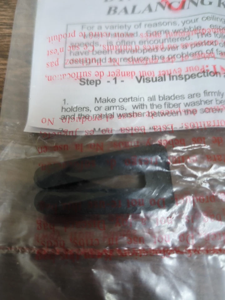 Hampton Bay Menage 52" ceiling fan *PARTS ONLY* BALANCING KIT - Image 2 of 3