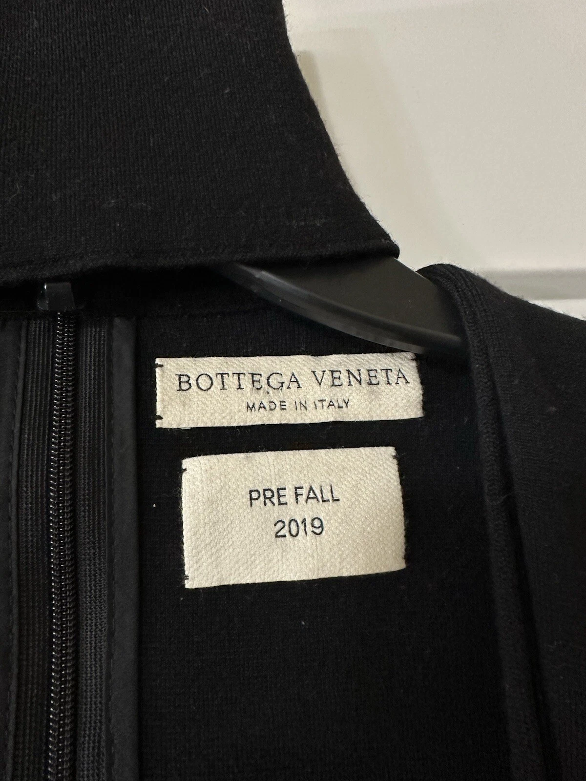 Abito midi Bottega Veneta scollato maniche lunghe taglia 40 nero NUOVO