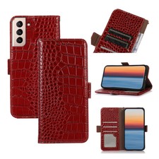 Colorful Genuine Cowhide Leather Flip Wallet Case for Samsung Galaxy