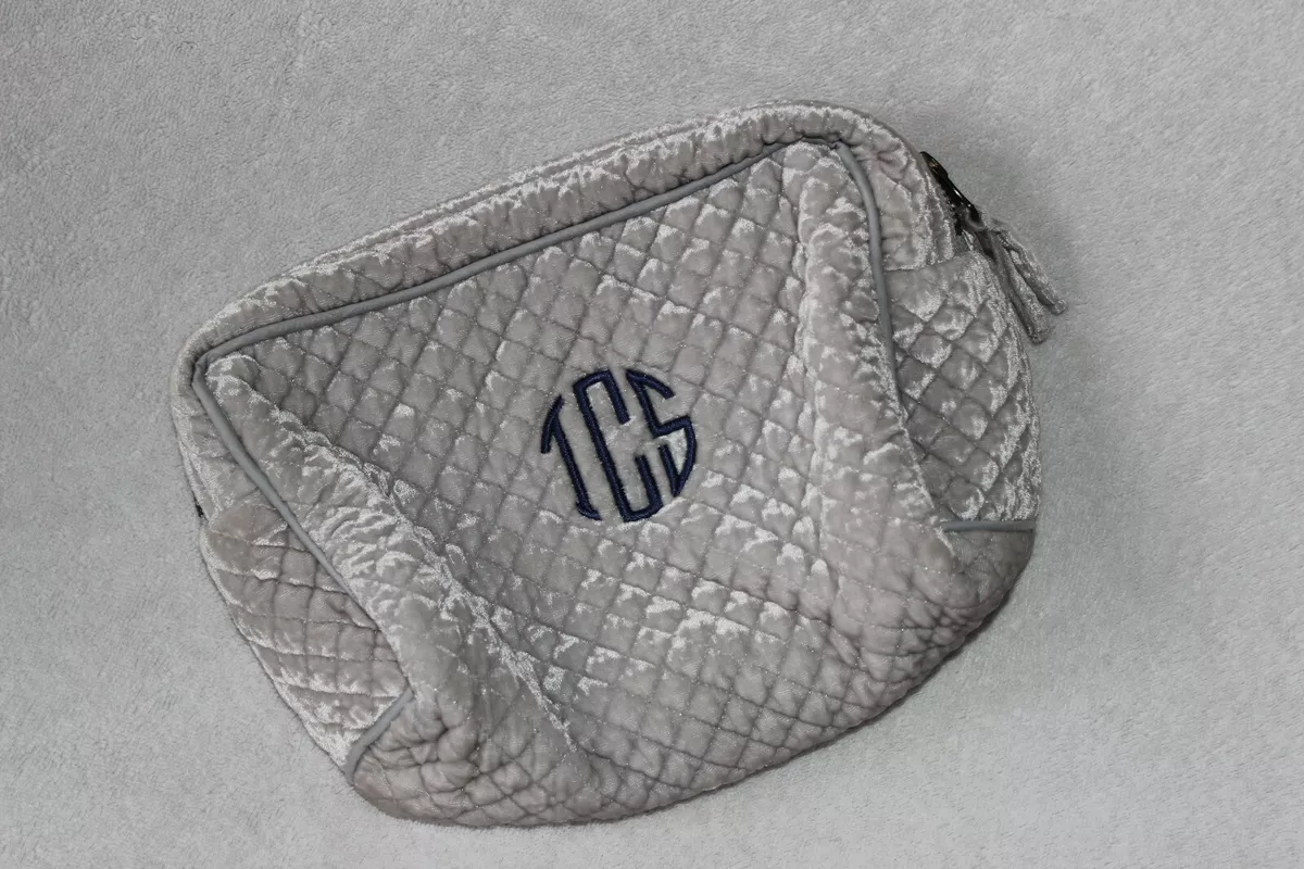 Quilted velvet travel makeup bag sale