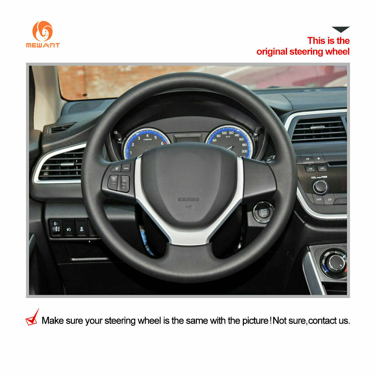 DIY Artificial Leather Steering Wheel Cover for Suzuki Swift Vitara
