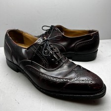 NICE Johnston & Murphy Optima Mahogany Leather Wingtip Mens Made In USA Sz 10