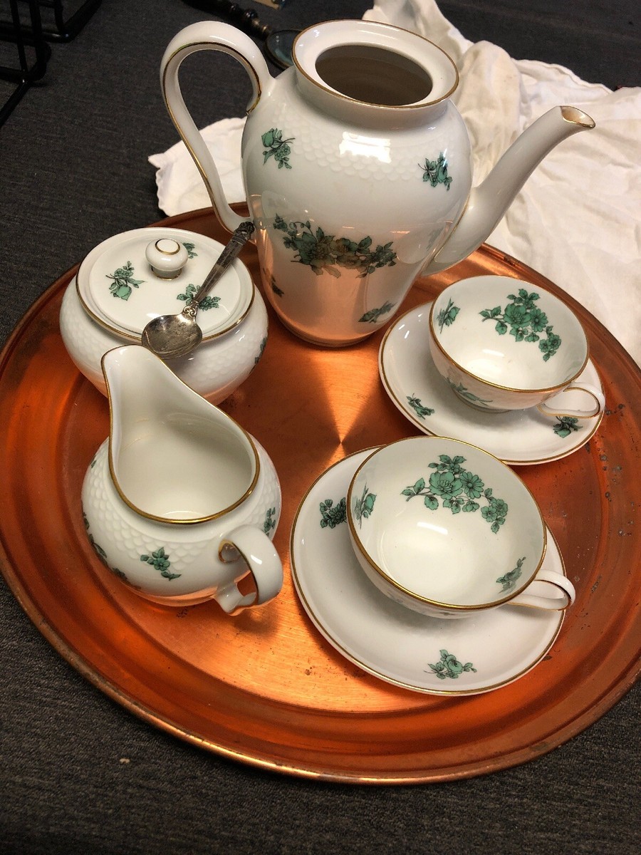 14 VINTAGE THOMAS ROSENTHAL BONE CHINA BAVARIA TEA CUP SAUCER SETS BLUE  FLOWERS