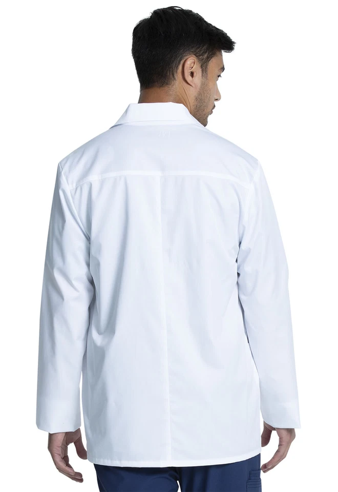Cherokee Scrubs Men's 30" Consultation Lab Coat CK401 WHT White Free Shipping - Image 2 of 4