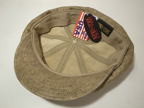 New York Hat Co Antique Spitfire Leather Brown size XL Made in USA - Picture 5 of 5