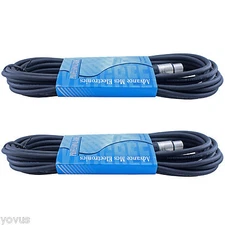 2pack 35ft foot feet XLR balanced shielded powered speaker monitor cables cords