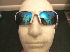 Rawlings Adult Model 32 Sunglasses UVA/UVB, White Frame with Blue Mirror Lens