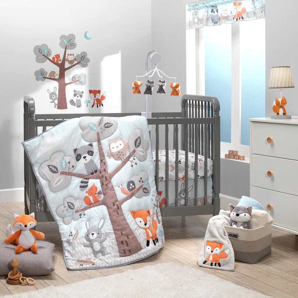 BO Woodland Friends Animals Boy Baby 3-Piece Crib Bedding Set