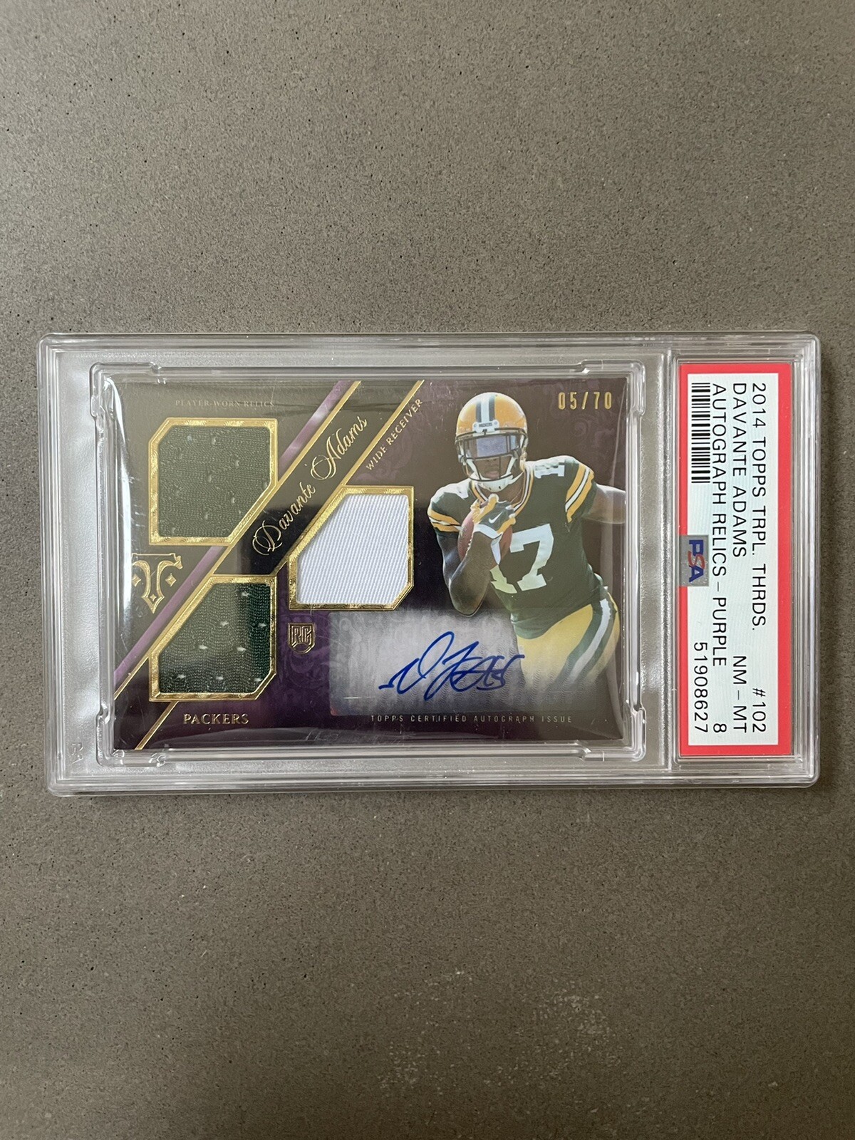 Davante Adams Topps Triple Threads #102 Autograph Relics-Purple