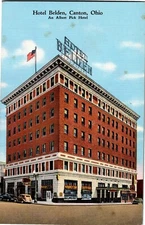 Hotel Belden, Canton OH Vintage Linen Postcard F30