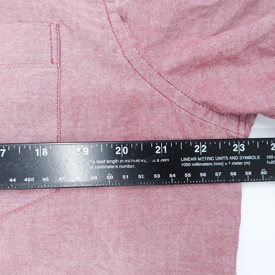 Camisa Nautica Casual Masculina Grande Gola Rosa Manga Longa Botão-Abaixo Ajuste Clássico - Imagem 4 de 4