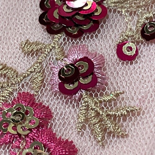 Rare Editions Pink Tulle Dress with Floral Embroidery. Kids Medium - Picture 4 of 5