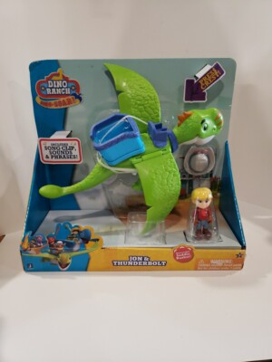 Dino Ranch Soar Jon and Flying Thunderbolt With Sound Figure Dinosaur NIB