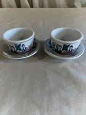2 F. S. Louie & Co. Berkeley Calif Tea / Sake Cup and Saucer / Bowl