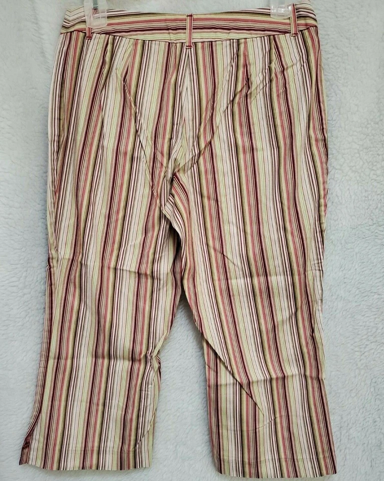 Женские брюки-капри Geoffrey Beene размер 10 разноцветные в полоску - Изображение 4 из 4