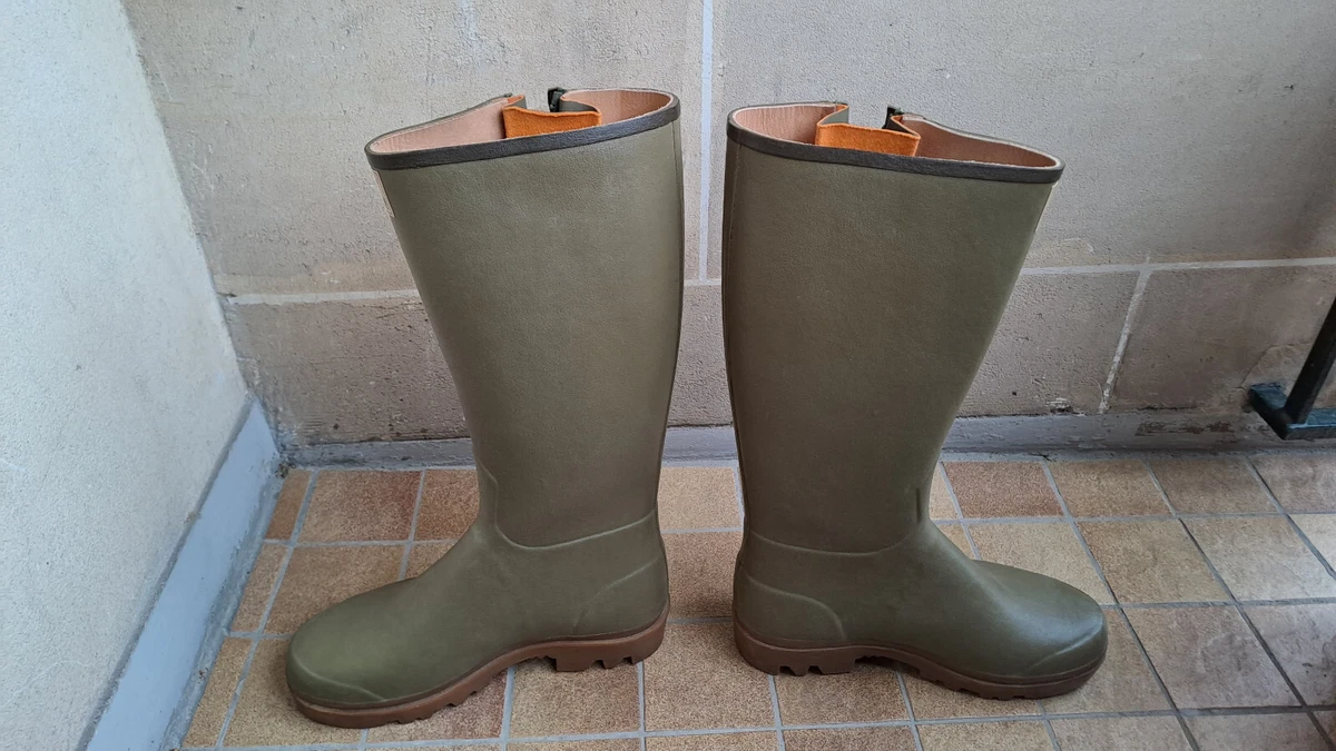 Le Chameau Botte Chasseur doublure cuir (olive) - Chaussures