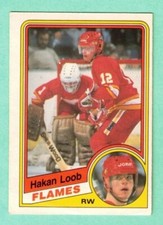 (1) HAKAN LOOB 1984-85 O-PEE-CHEE  # 229 FLAMES ROOKIE CREASED CARD (K7547)